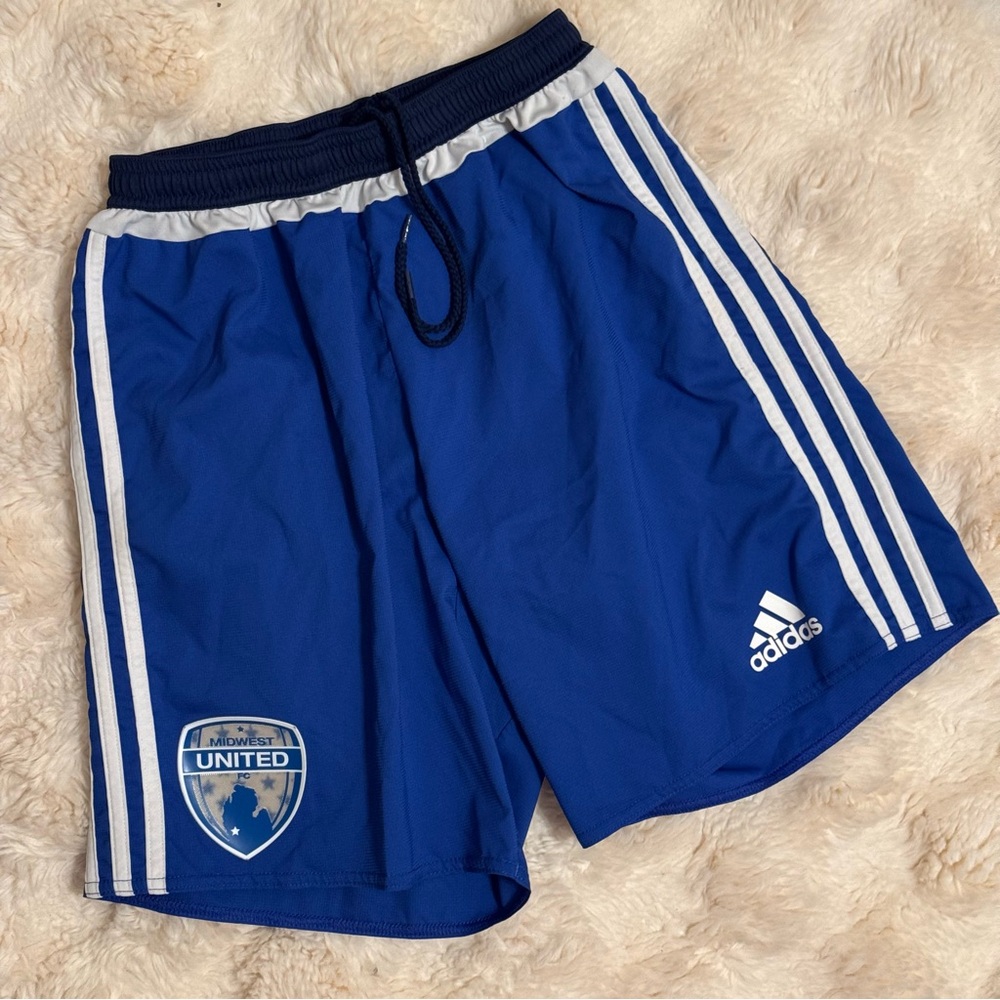 Adidas Boys Athletic MidWest United Shorts with Elastic Waistband- Small